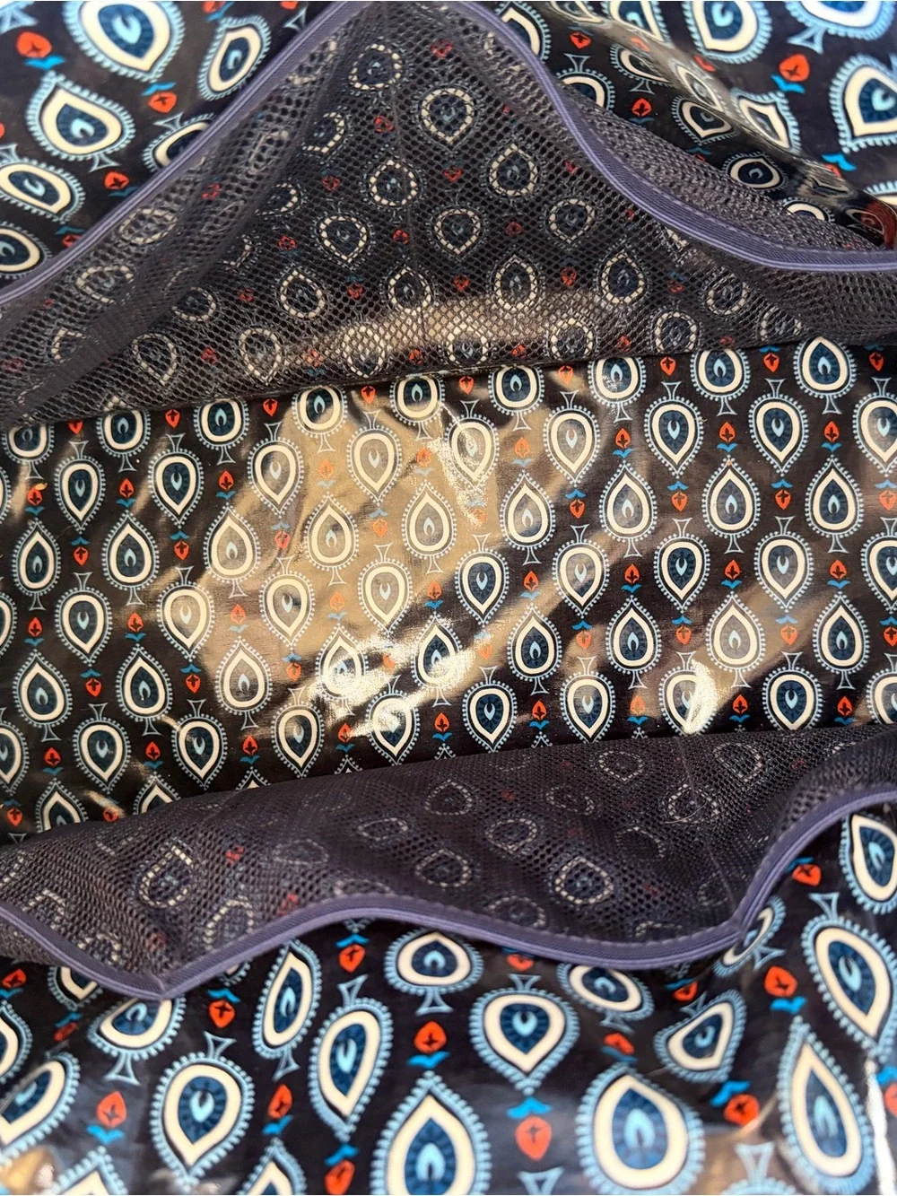 Vera Bradley Stroll Around Baby bag -Quilted Bag in Navy, Teal & Coral Paisley